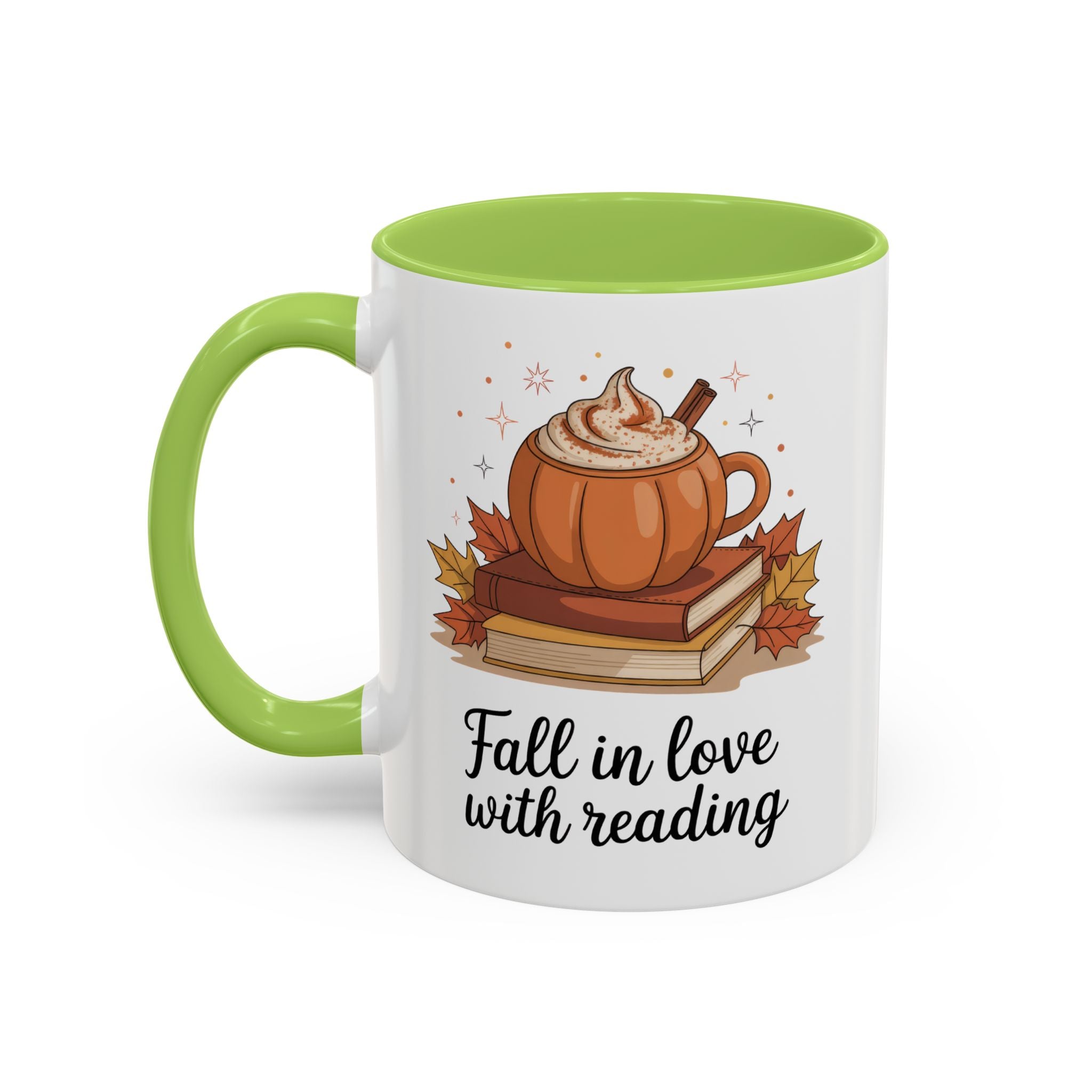 Fall-Themed Coffee Mug for Book Lovers