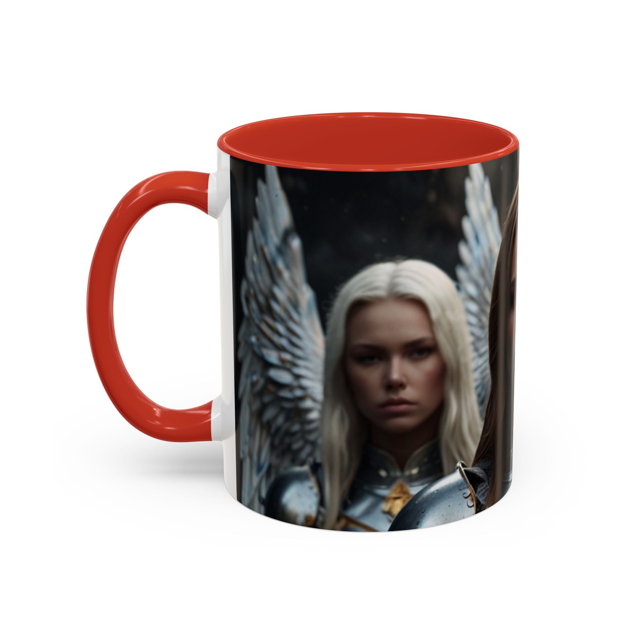 Warrior Angel Accent Coffee Mug - 11 or 15oz Ceramic Mug for Fantasy Lovers