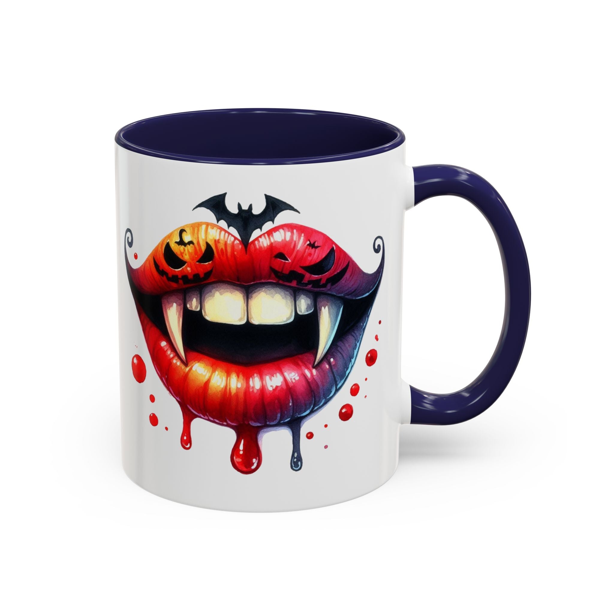 Halloween Vampire Coffee Mug, Spooky Drinkware, Goth Kitchen Decor, Pumpkin Mug, Horror Lover Gift