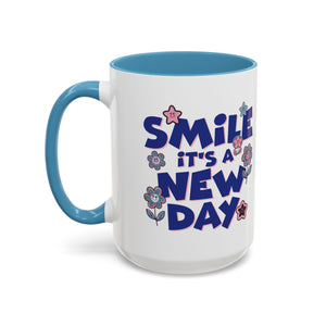 Inspirational Flower Design Coffee Mug - "Smile It's a New Day" - Perfect Gift for Coffee Lovers