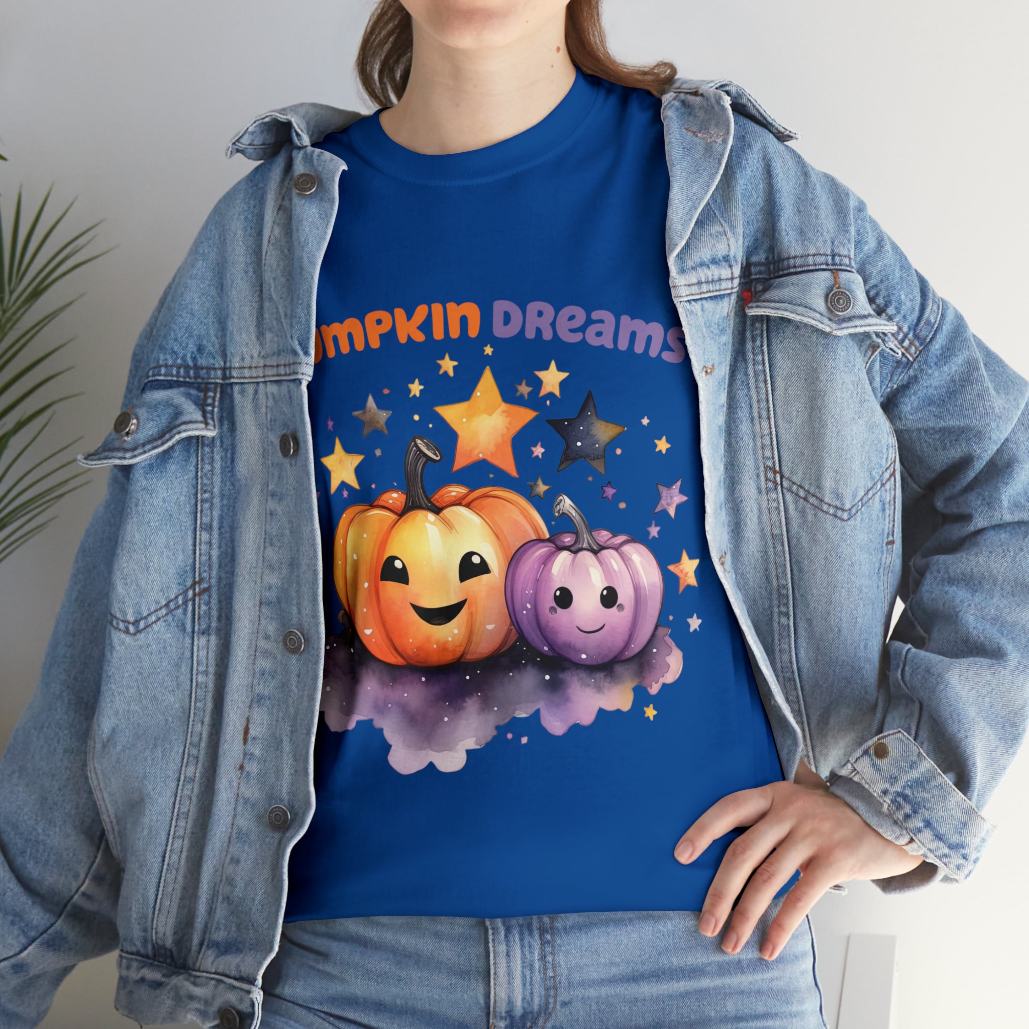 Halloween t shirt pumpkin dreams pastel colors gift for whole family fall fun stocking stuffer Unisex Heavy Cotton Tee