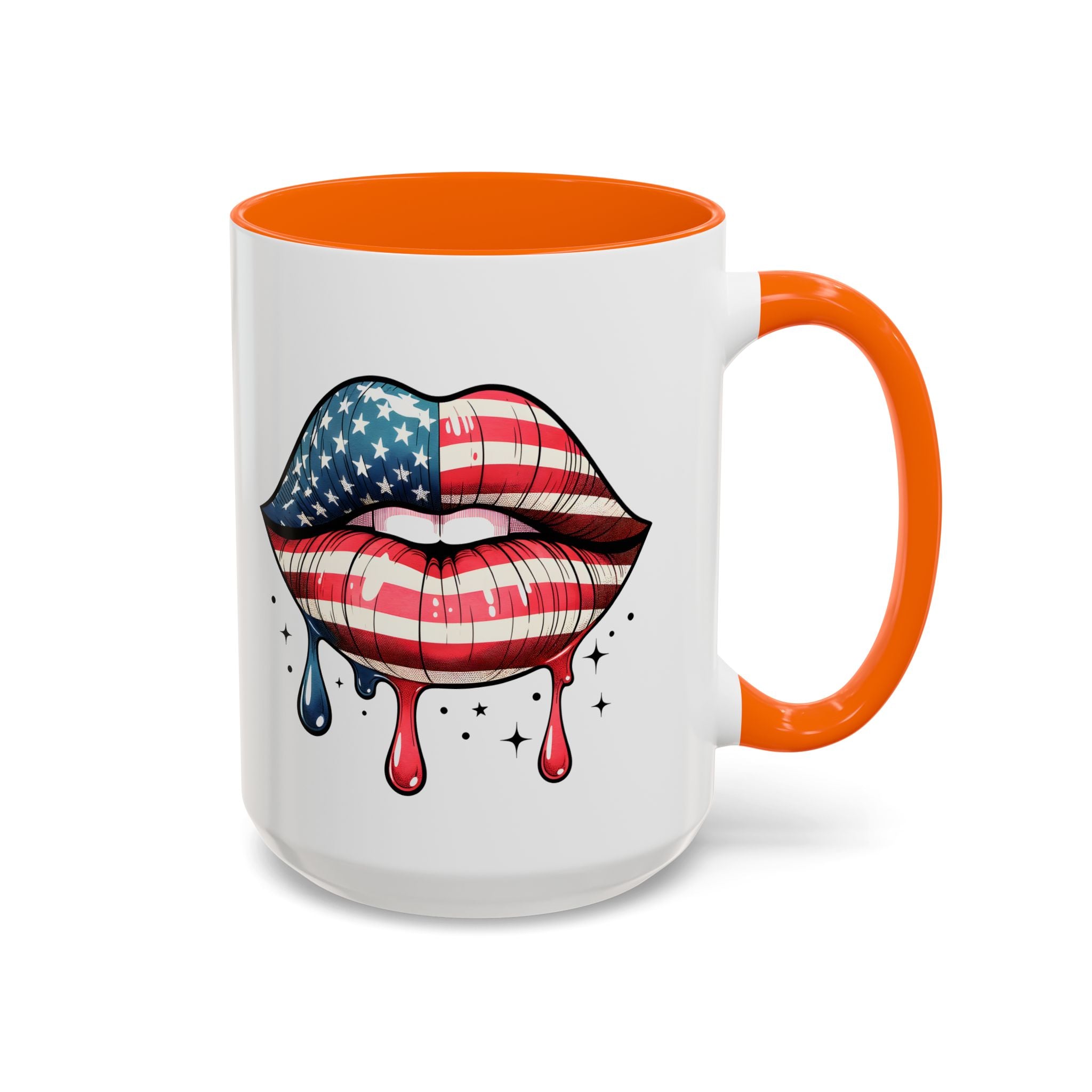 Patriotic Lip Print Coffee Mug – 11oz & 15oz