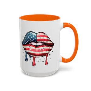 Patriotic Lip Print Coffee Mug – 11oz & 15oz