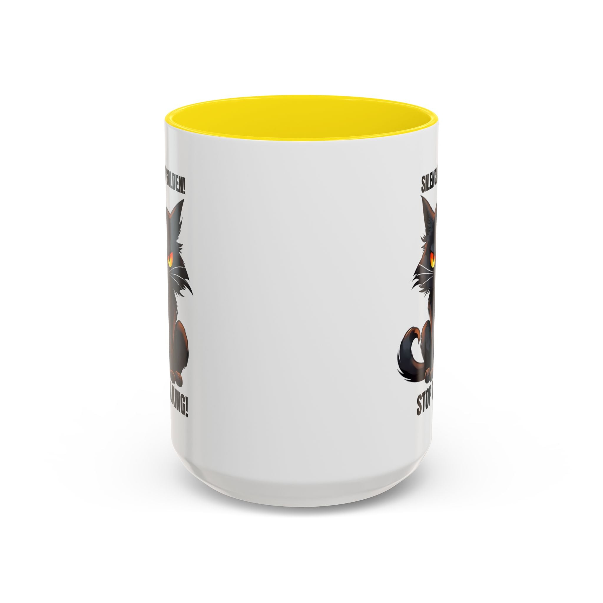 Funny Cat Mug | Silence Is Golden Coffee Cup | Gift for Cat Lovers | Humorous Kitchenware | Ceramic Teacup | Unique Animal Gifts