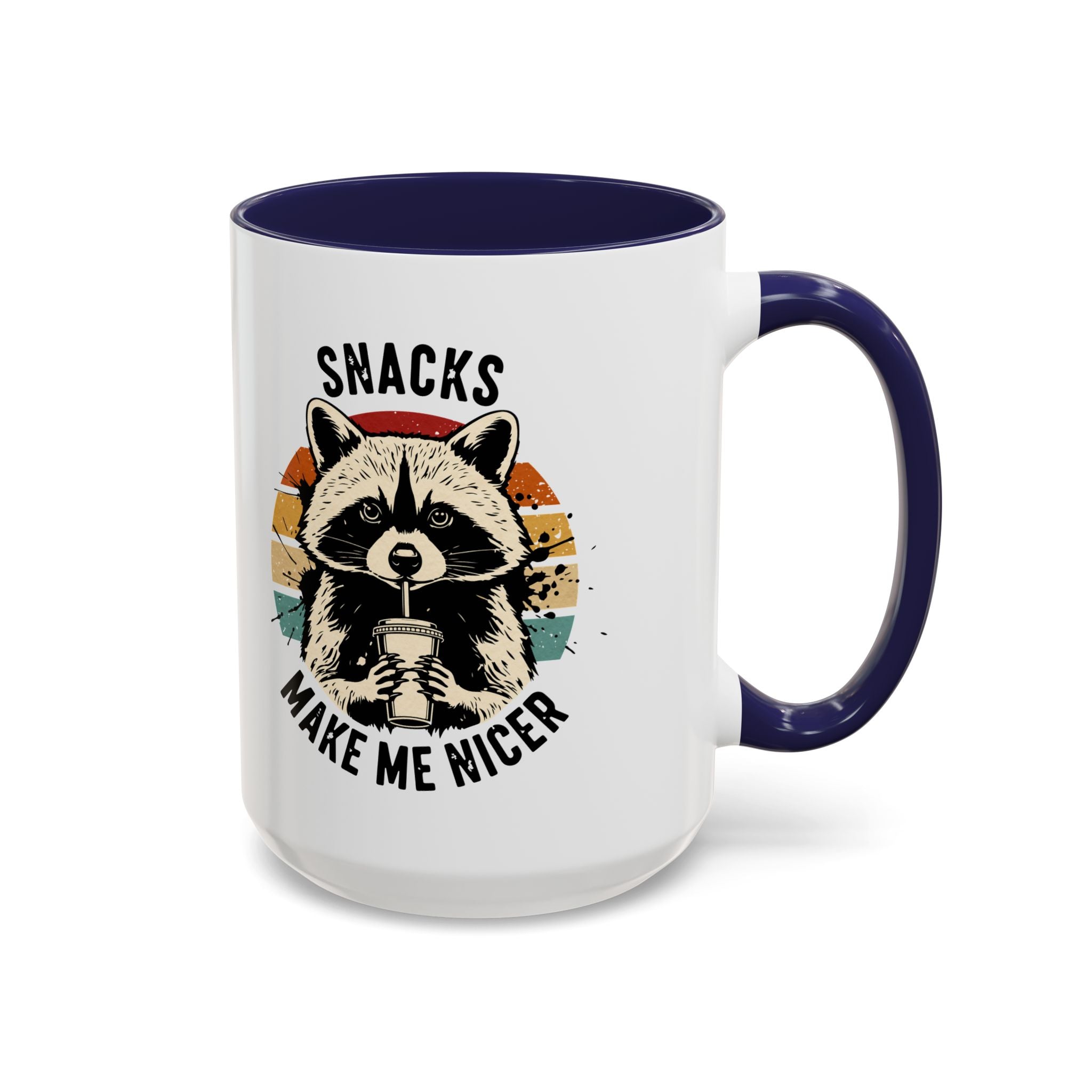 Snacks Make Me Nicer Raccoon Accent Coffee Mug (11/15oz)