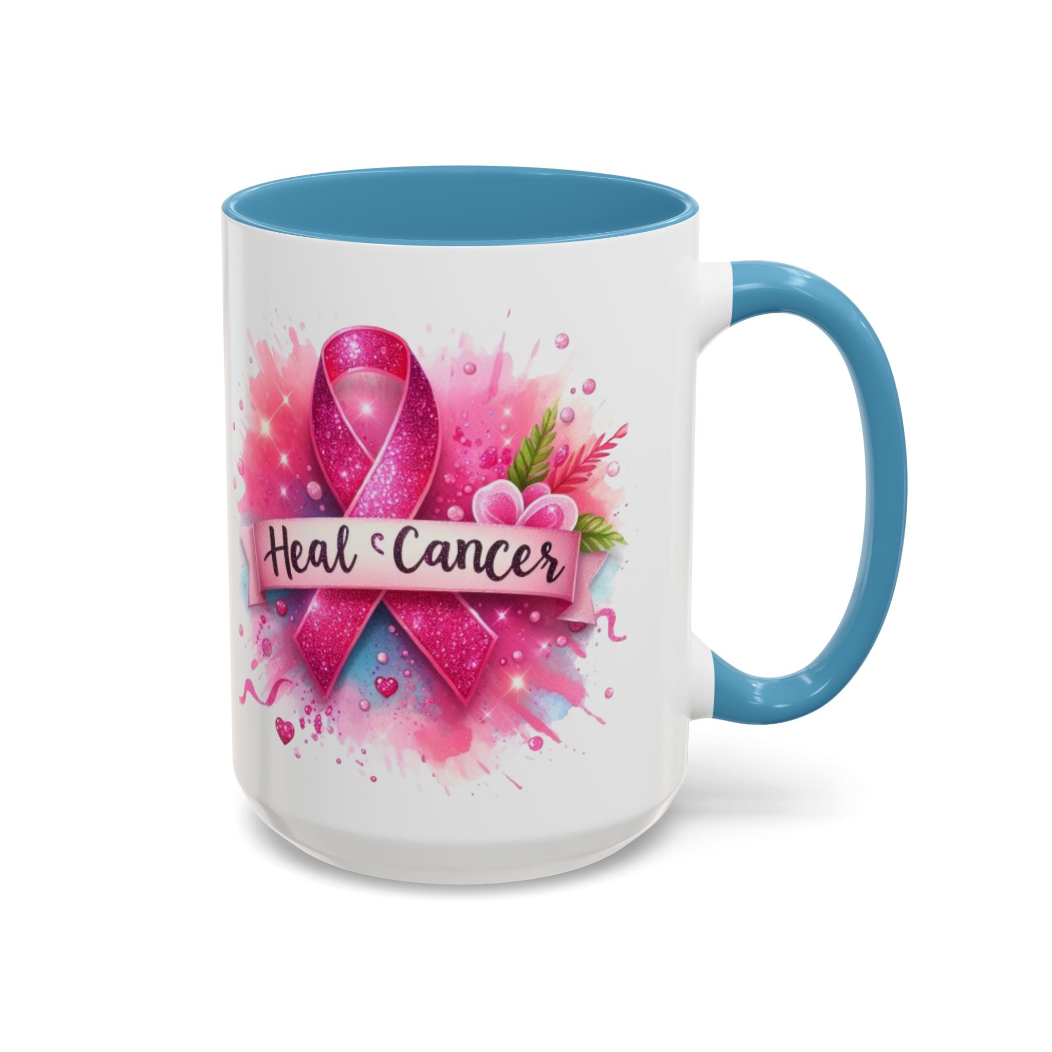 Pink Ribbon Healing Coffee Mug | Support Cancer Awareness | Inspirational Gift | Breast Cancer Support | 11oz & 15oz Options