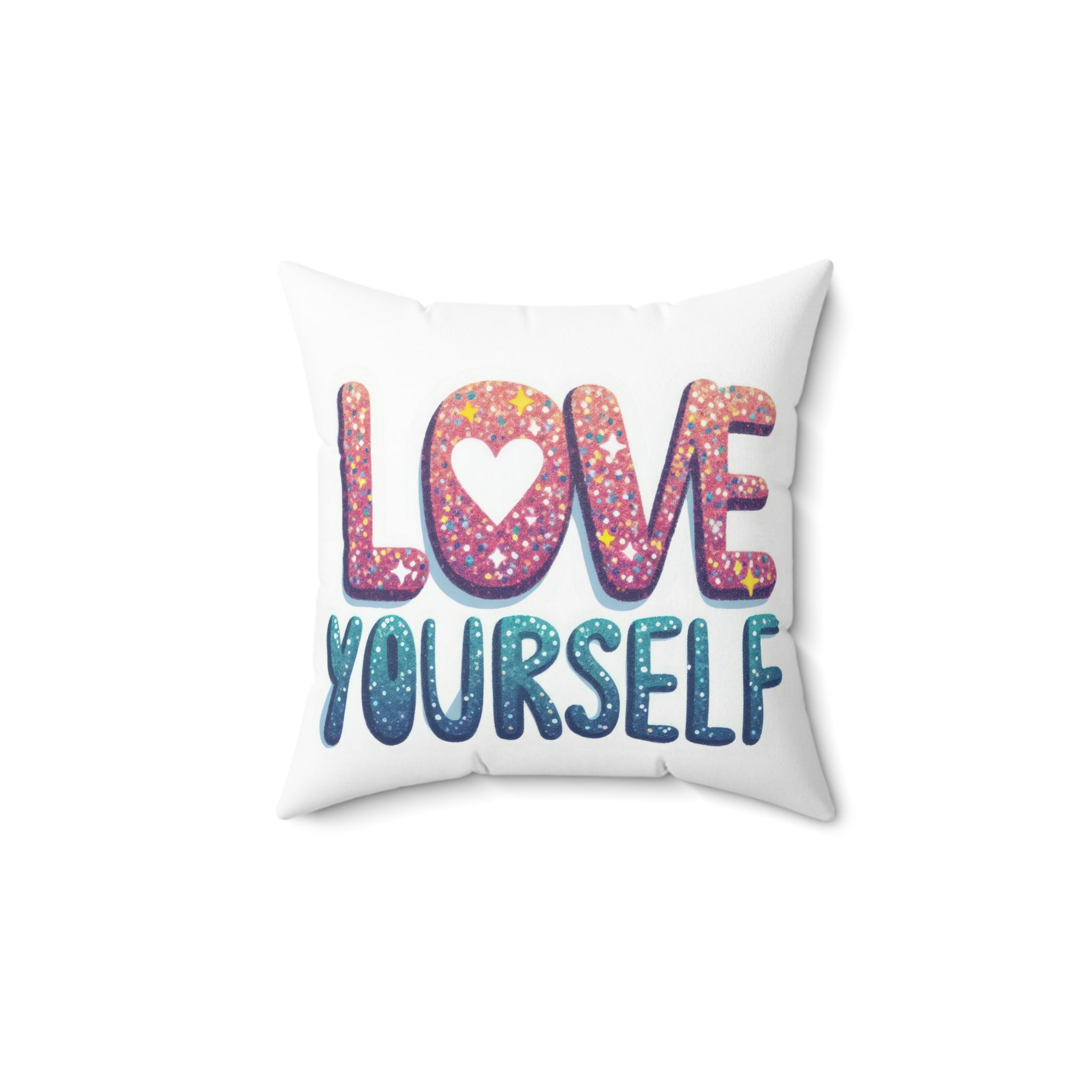 Love Yourself Decorative Pillow — Inspirational Self-Care Throw Pillow