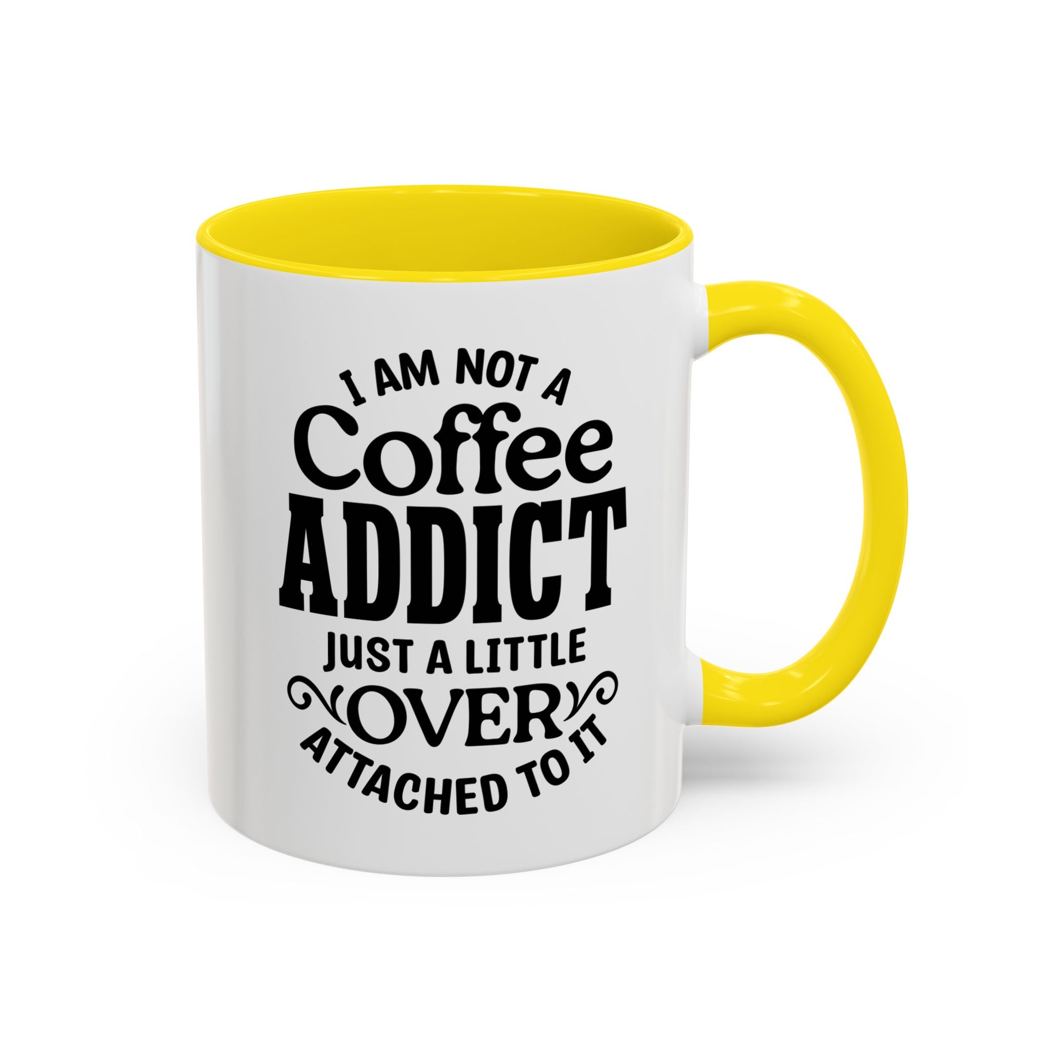 Coffee Addict Mug, Funny Coffee Lover Gift, Black Accent Mug, Warm Beverage Cup, Office Humor Drinkware