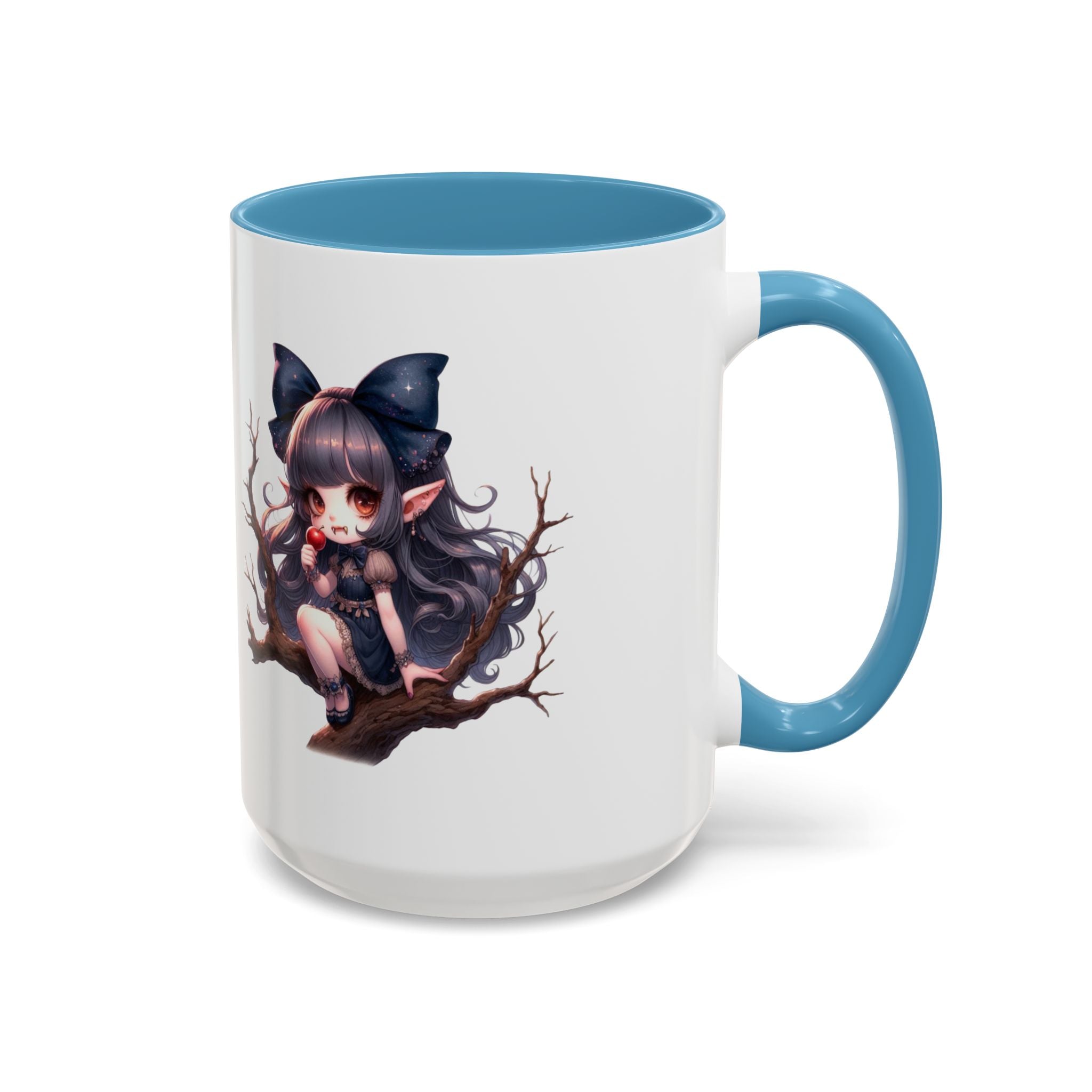 gothic vampire girl in tree horror art Accent Coffee Mug (11, 15oz) png16