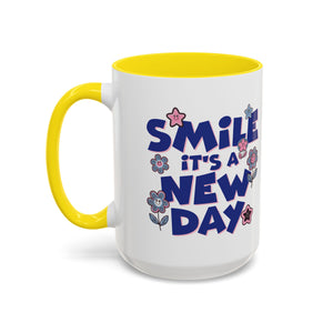 Inspirational Flower Design Coffee Mug - "Smile It's a New Day" - Perfect Gift for Coffee Lovers