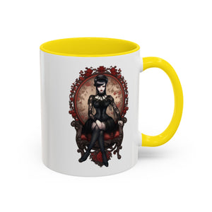 Gothic Elegance Coffee Mug - Unique Black Accent Mug for Witchy Vibes, Perfect Gift for Halloween, Goth Decor, Coffee Lovers, & Spooky