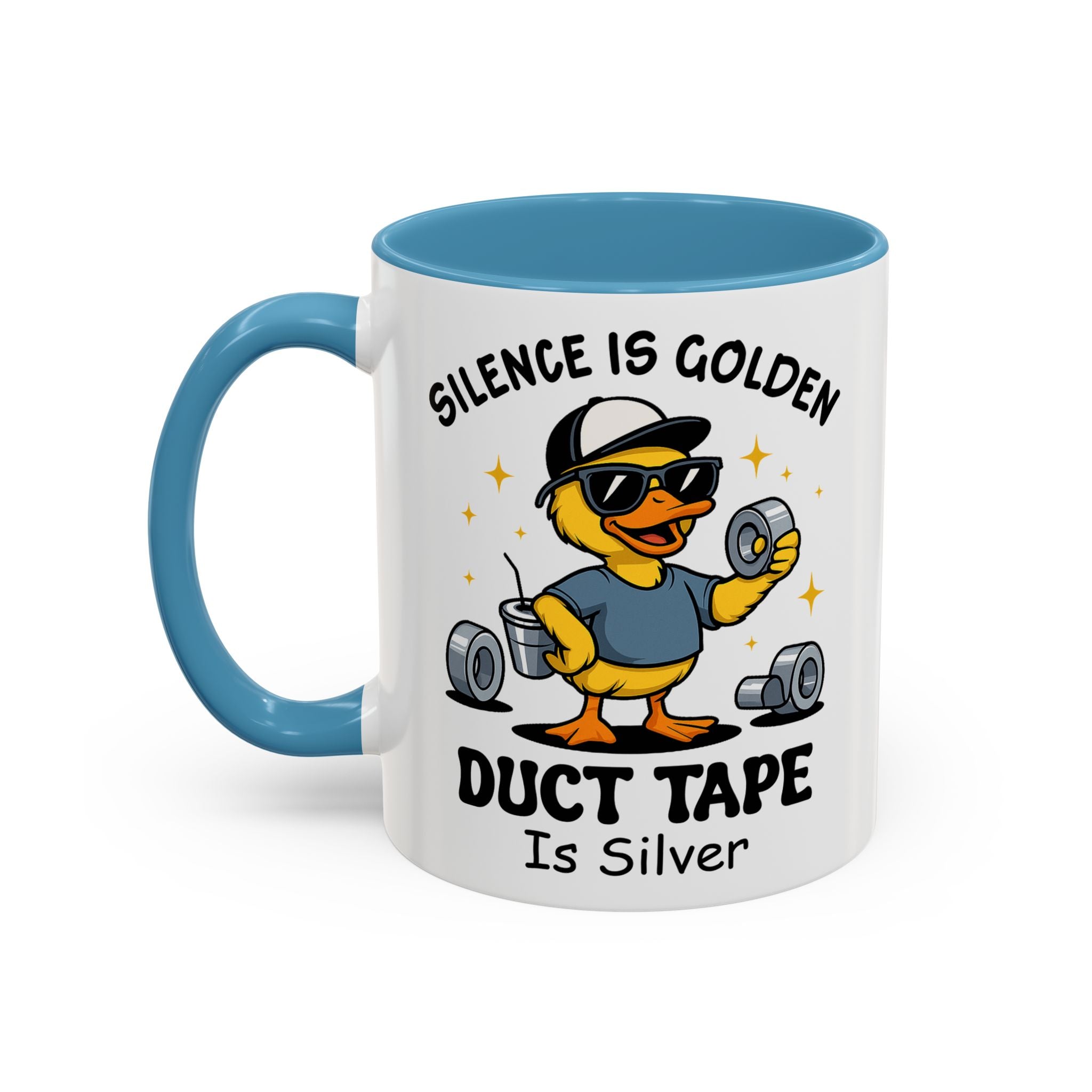 Silence Is Golden Duct Tape Is Silver Mug — Funny Duck Repair Coffee Mug (11/15 oz)