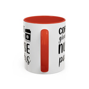Nurse Coffee Mug, Funny Gift for Nurses, Coffee Lover's Mug, Black Accent Tea Cup, Motivational Nurse Gift