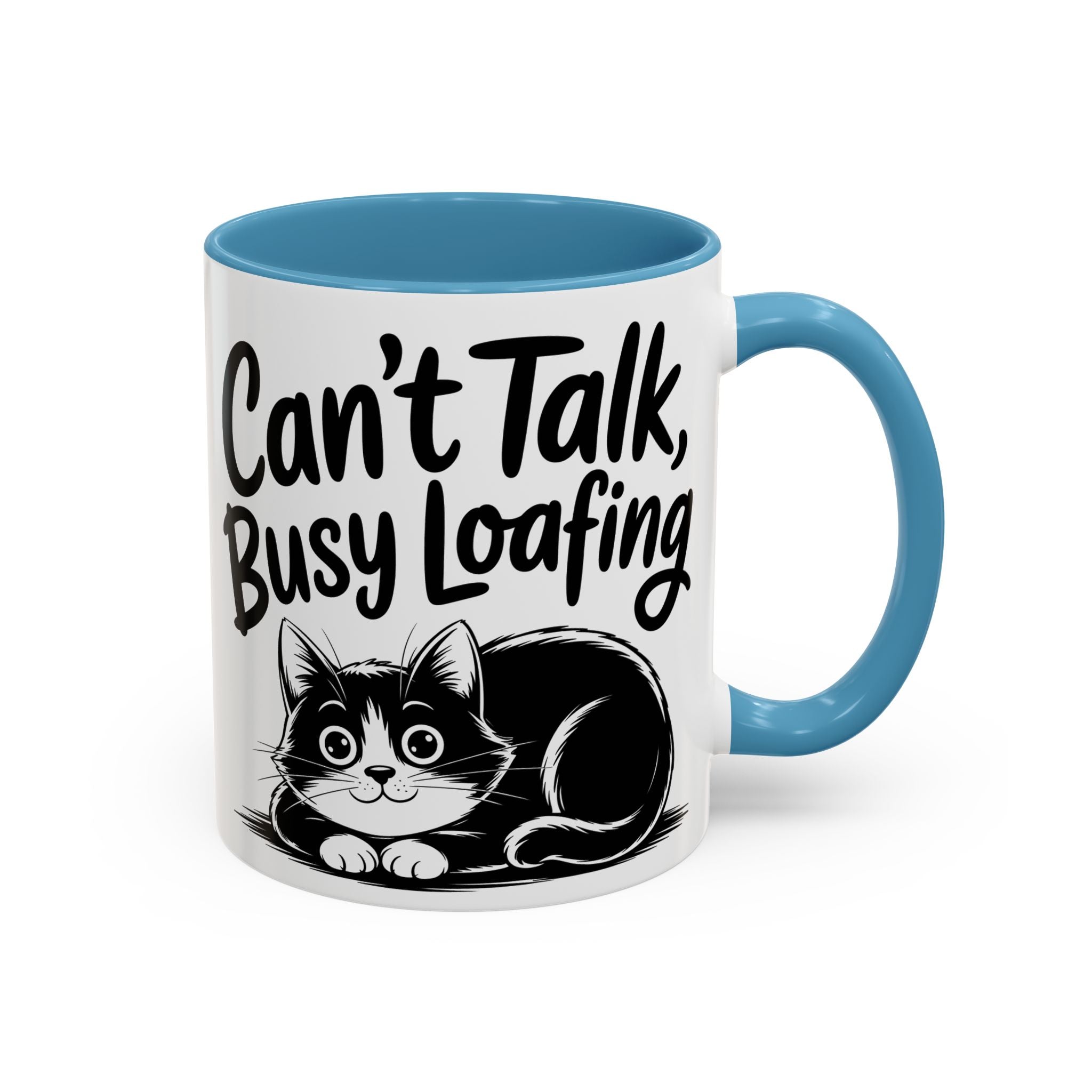 Can't Talk, Busy Loafing Cat Coffee Mug — Cute Cat Lover Gift (11/15oz)