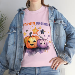 Halloween t shirt pumpkin dreams pastel colors gift for whole family fall fun stocking stuffer Unisex Heavy Cotton Tee