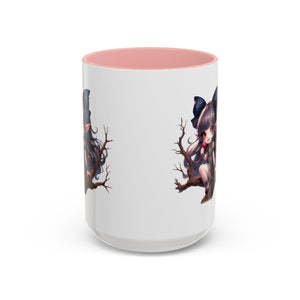 gothic vampire girl in tree horror art Accent Coffee Mug (11, 15oz) png16