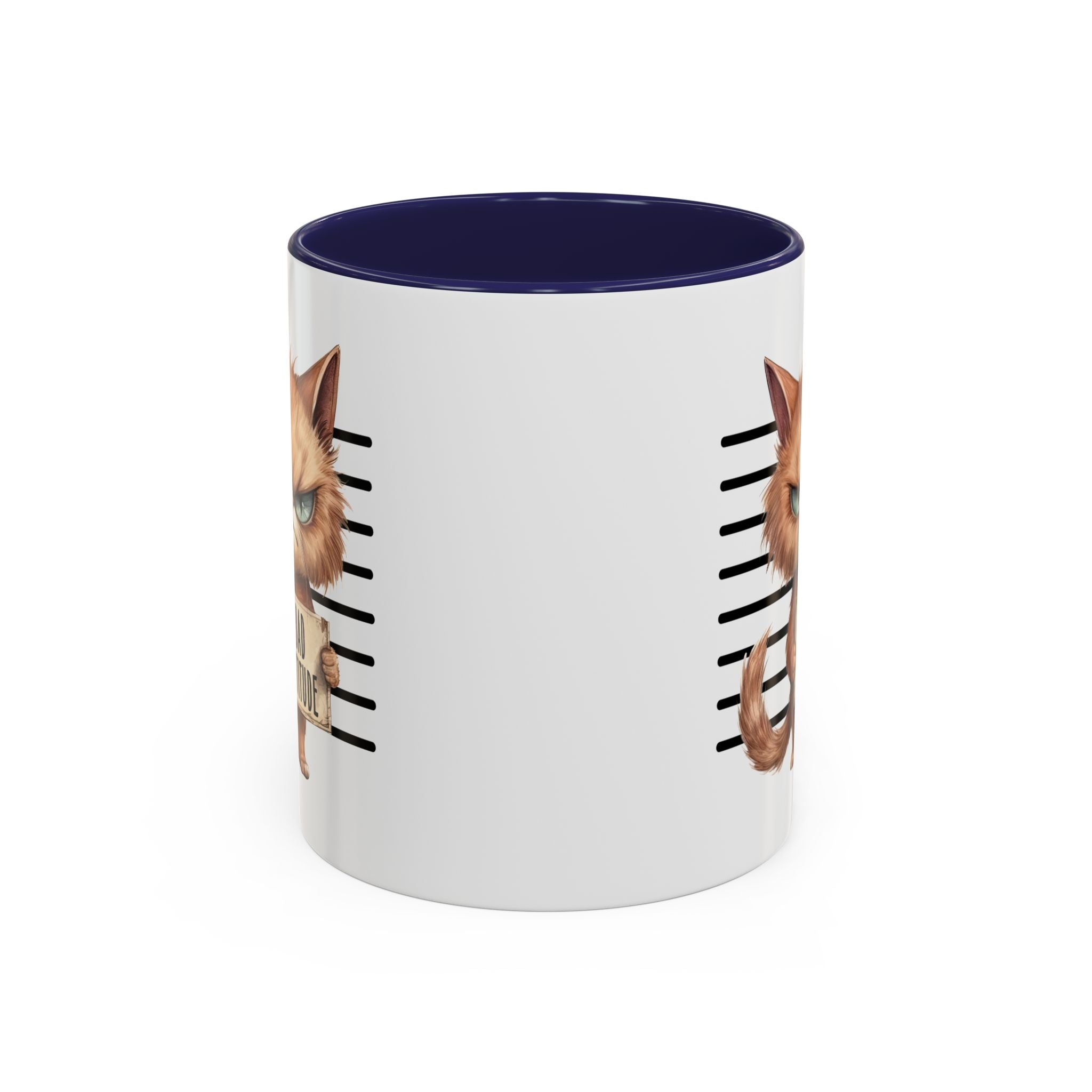 Funny cat bad attitude Accent Coffee Mug, 11oz animal lover gift