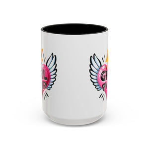 Empowering Heart Coffee Mug | Inspirational Gift for Women, GRL PWR Mug, Cute Kitchen Decor, Unique Friendship Gift, Motivational Coffee Cup