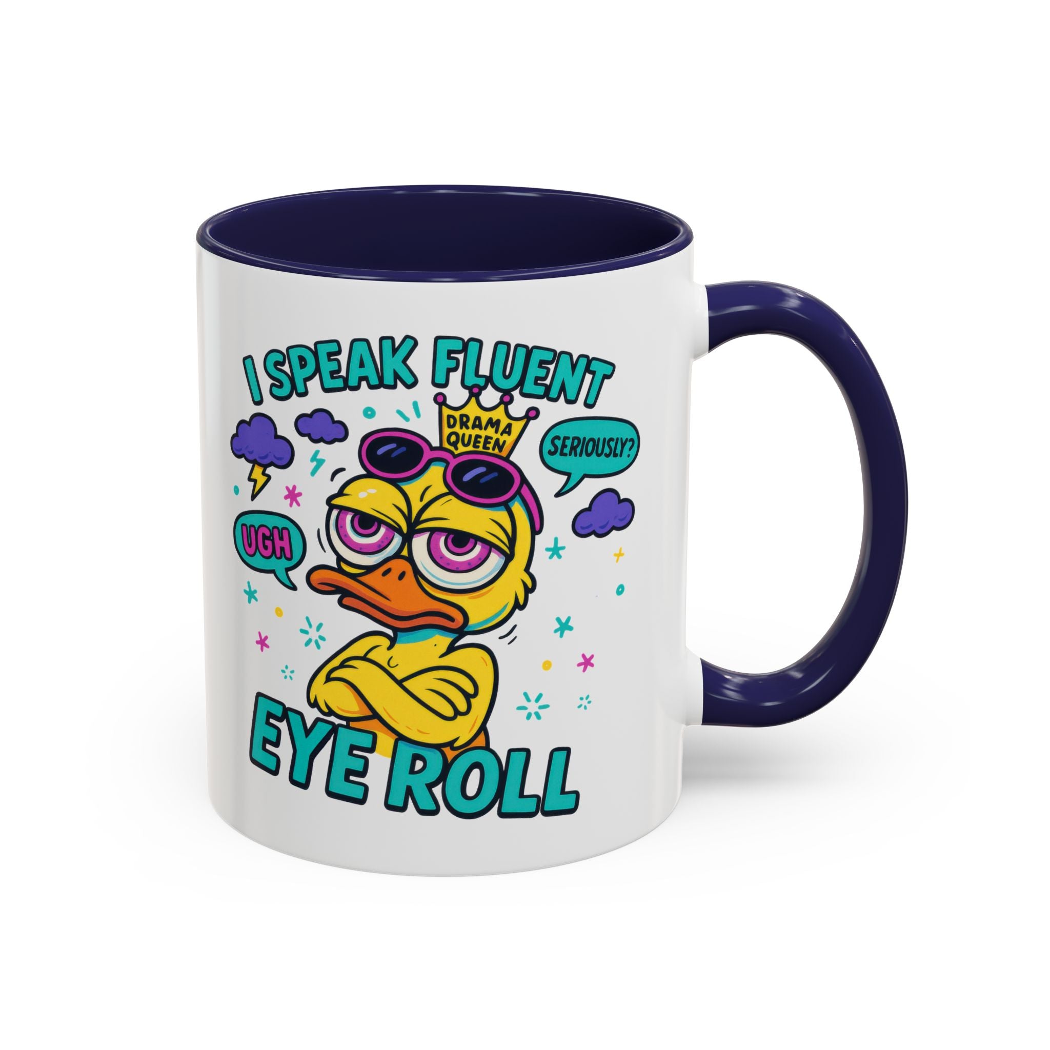 attitude Sassy Eye Roll Coffee Mug,  for Coffee Lovers, Gift for Friends, Quirky Tea Mug, Humor  Cute Kitchen Decor