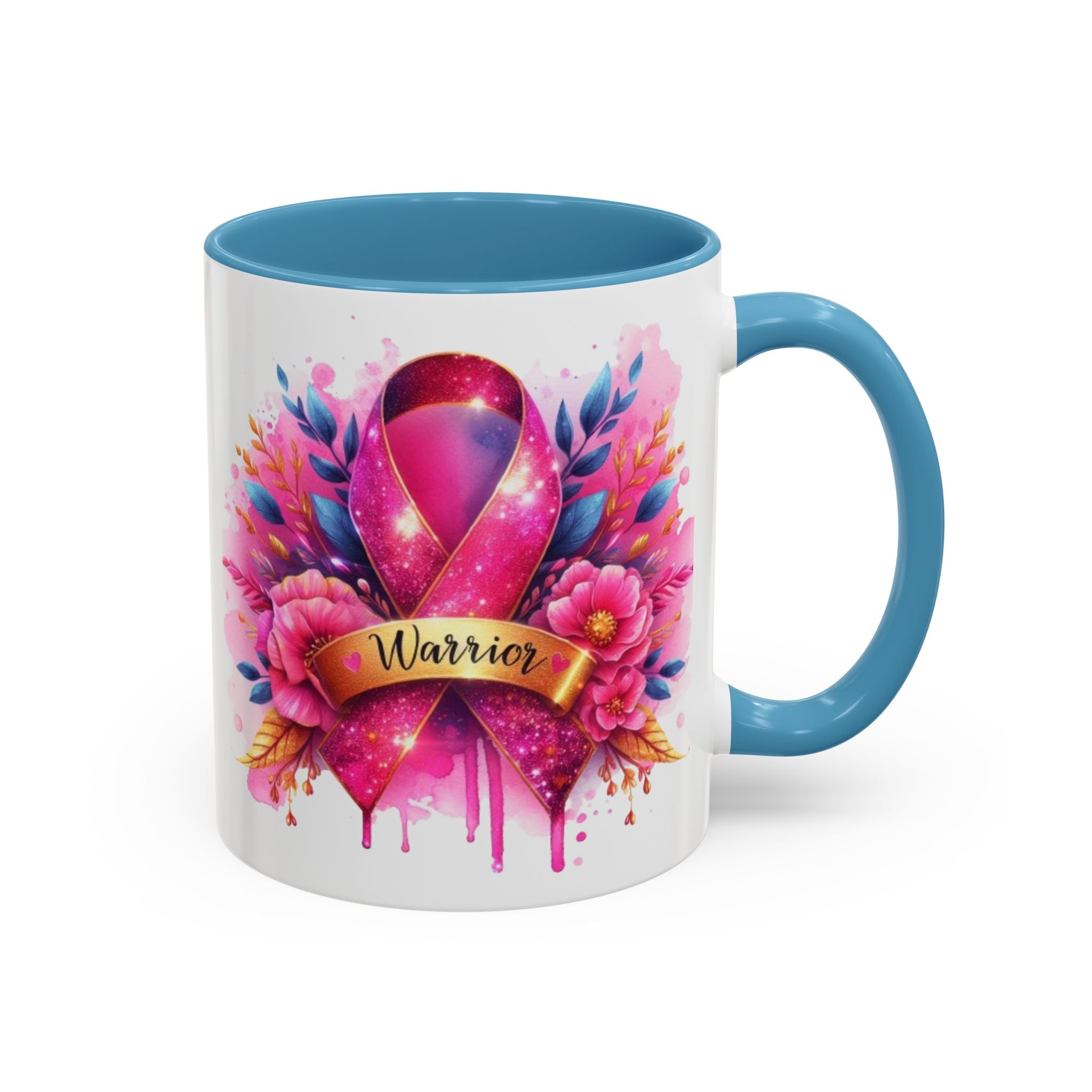 Inspirational Warrior Coffee Mug - Floral Design, Encouragement Gift, Cancer Awareness, Motivational Cup, Supportive Drinkware