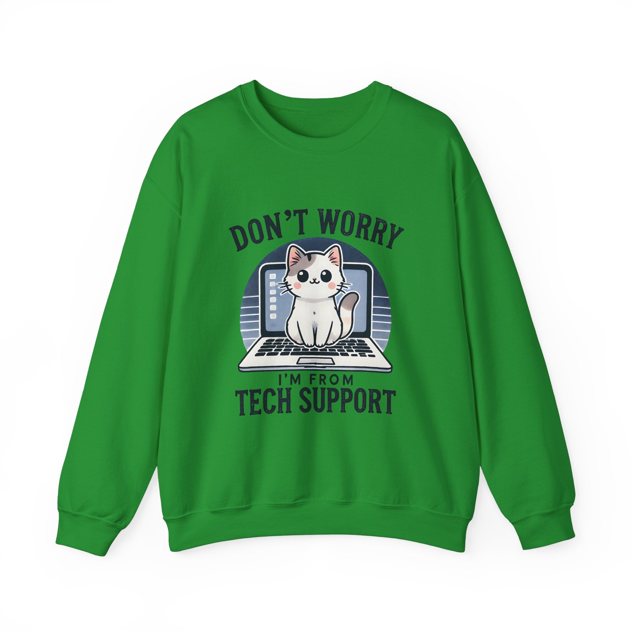 Tech Support Cat Crewneck Sweatshirt – Fun Gift for IT Lovers