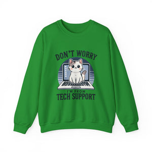 Tech Support Cat Crewneck Sweatshirt – Fun Gift for IT Lovers