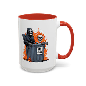 Funny Grim Reaper Coffee Mug - Perfect for Halloween, Gift for Friends, Quirky Kitchen Decor, Novelty Drinkware