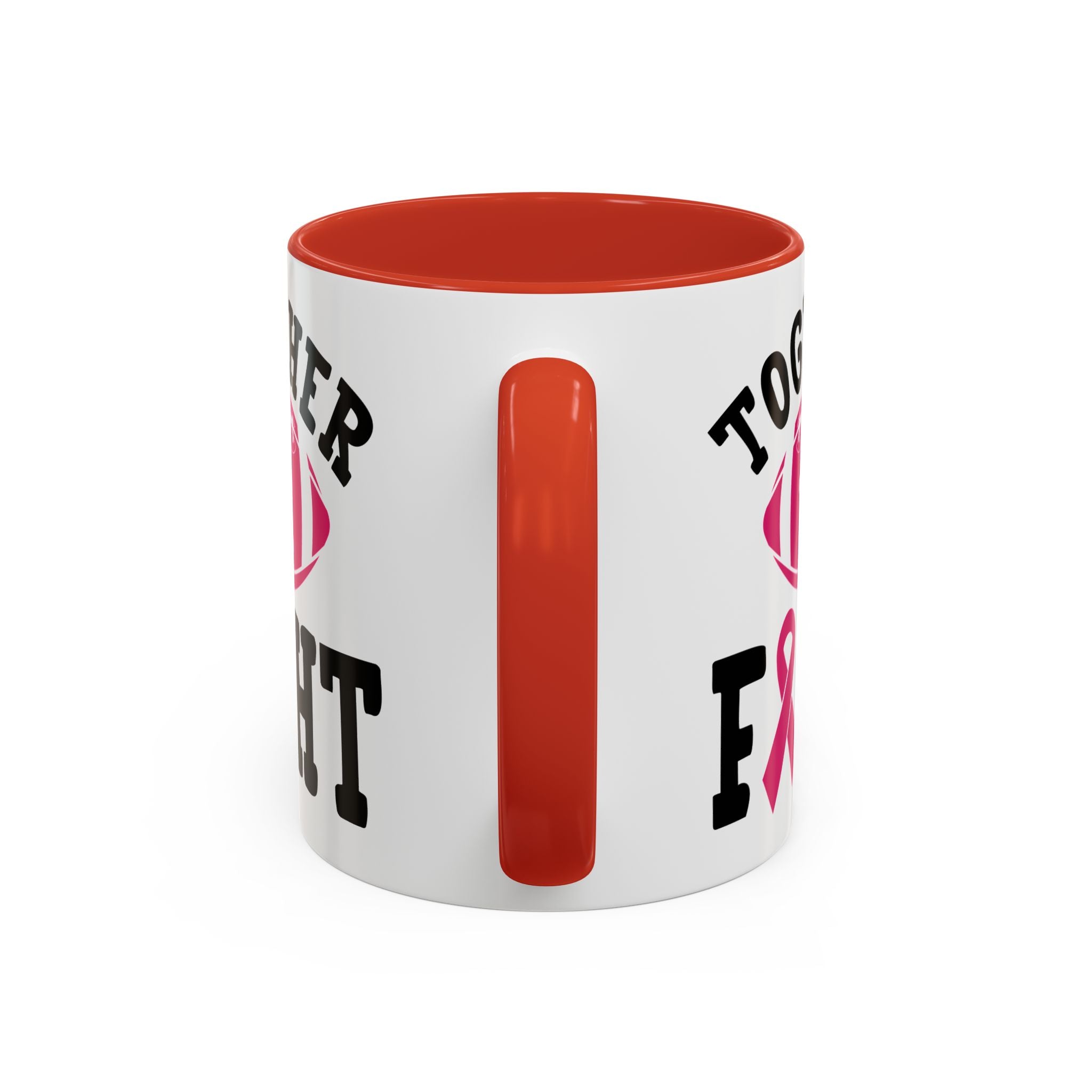 Together We Fight Pink Ribbon Coffee Mug, Support Breast Cancer Awareness, Gift for Survivors, Football Lovers, Empowerment
