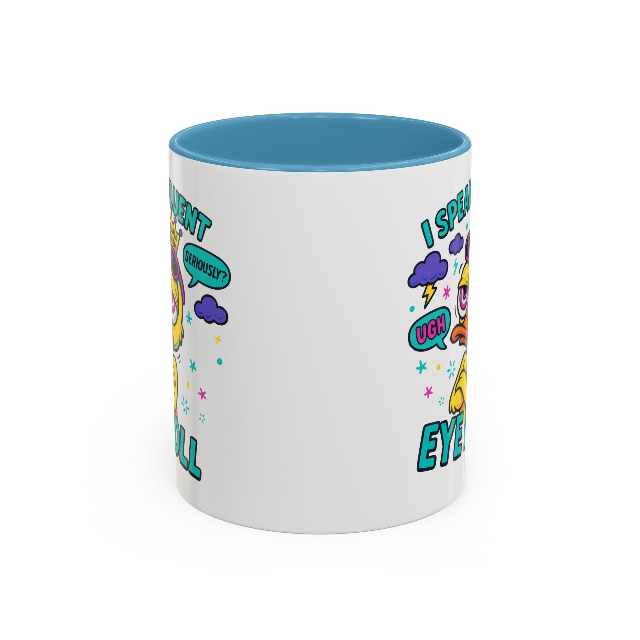 attitude Sassy Eye Roll Coffee Mug,  for Coffee Lovers, Gift for Friends, Quirky Tea Mug, Humor  Cute Kitchen Decor