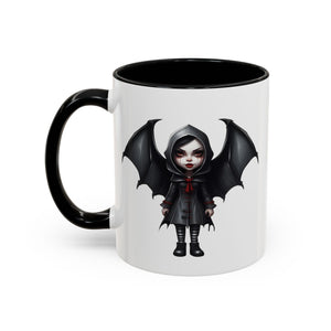 gothic vampire girl with wings horror art Accent Coffee Mug (11, 15oz) vamp14