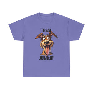 Dog Lovers Treat Junkie Tee, Unisex Dog T-Shirt, Pet Owner Gift, Funny Dog Shirt, Animal Lover Apparel, Dog Enthusiast Gift