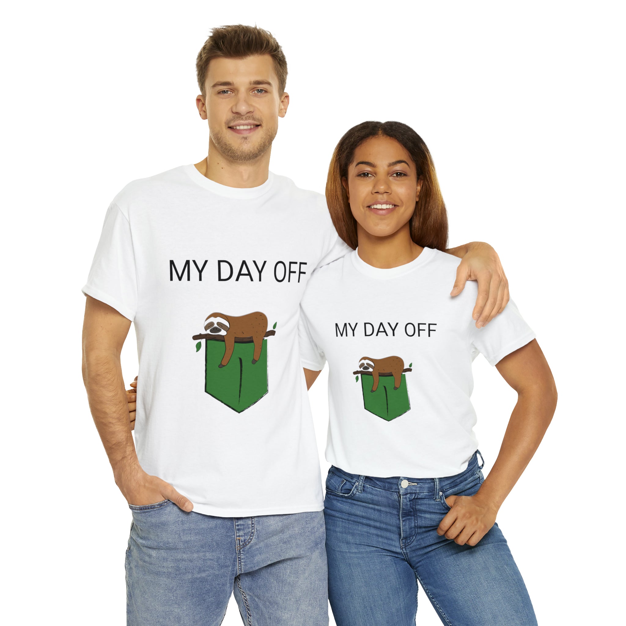 Lazy my day off  Unisex Heavy Cotton Tee funny humor t shirt for men and women