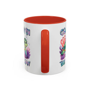 Ocean-Inspired Accent Coffee Mug - 'Go With The Flow' Design turtle