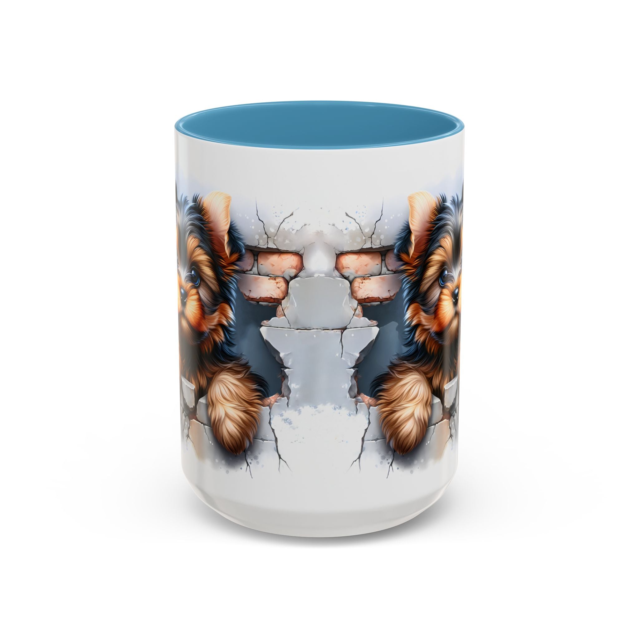 Cute Dog Peeking Coffee Mug, Pet Lover Gift, Yorkshire Terrier Mug, Animal Lover Coffee Cup, Dog-Themed Drinkware, Doggie Mug