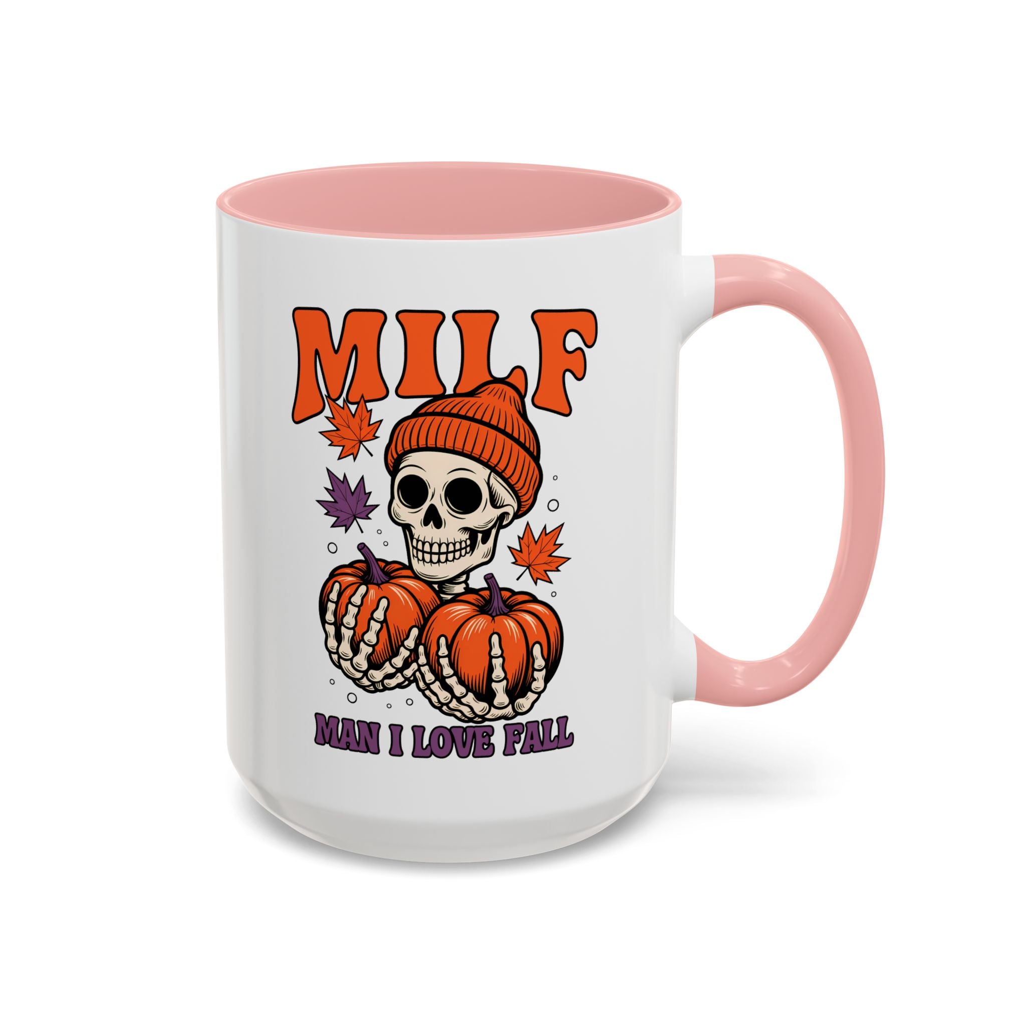 Halloween Pumpkin Skull Coffee Mug – "MILF: Man I Love Fall" funny adult humor sexy time joke