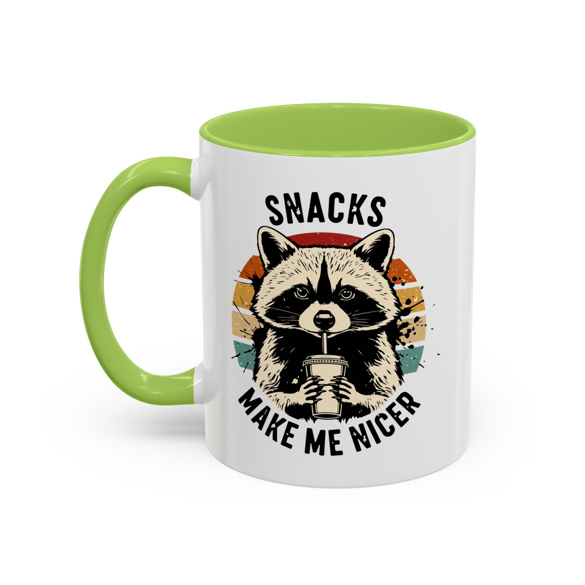 Snacks Make Me Nicer Raccoon Accent Coffee Mug (11/15oz)