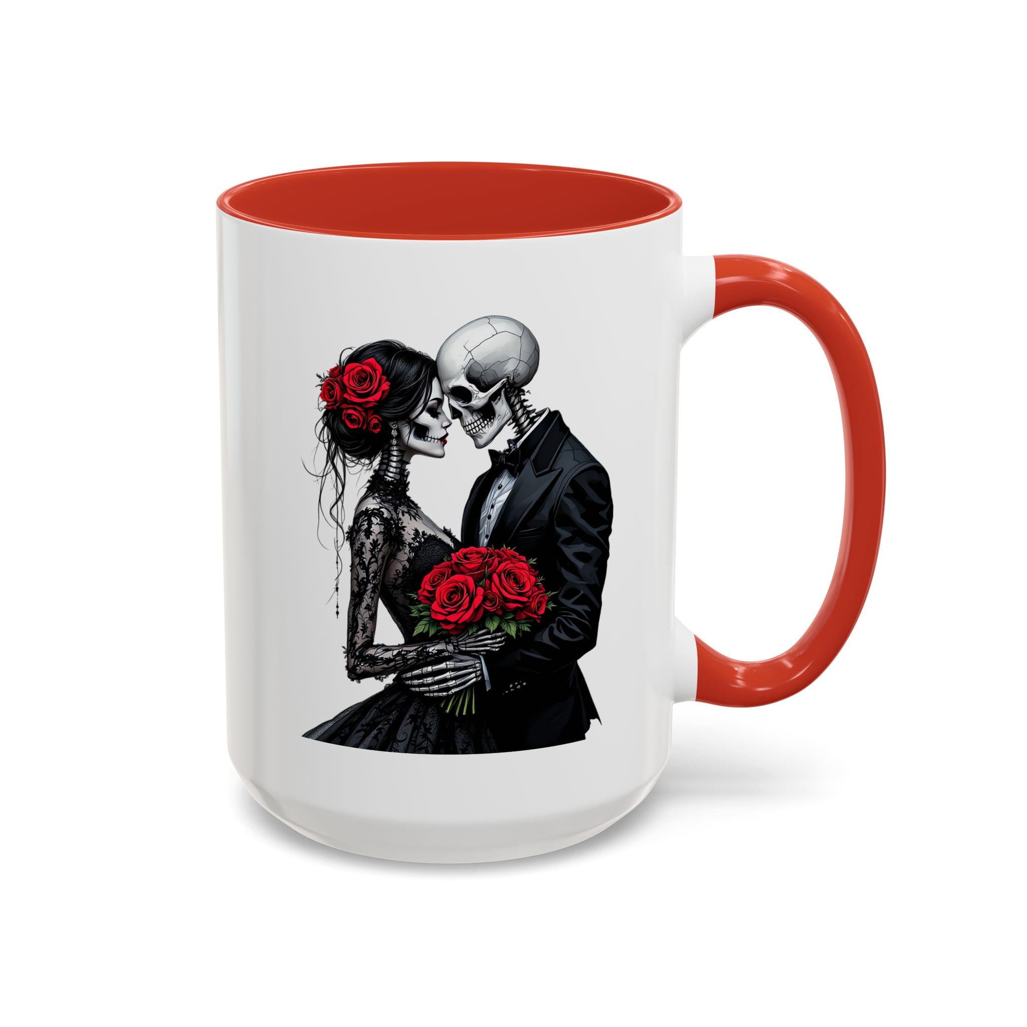 Romantic Skeleton Coffee Mug, Skull Love Mug, Gothic Gift, Halloween Decor, Couple Mug, Unique Coffee Cup