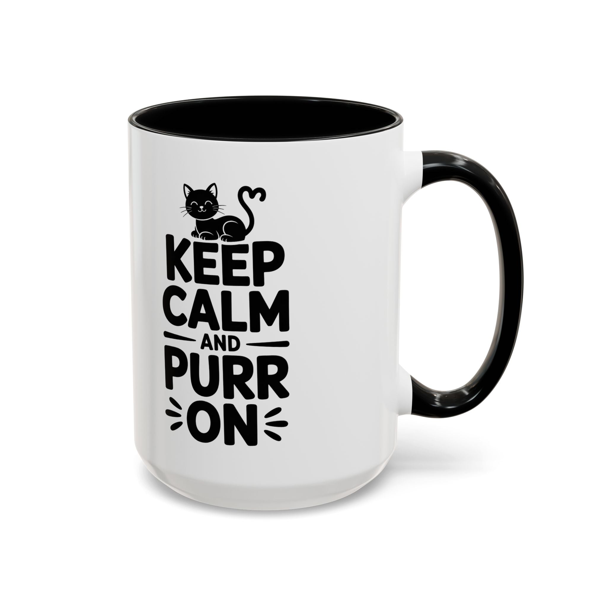 cat Keep Calm and Purr On Coffee Mug animal lover kitten