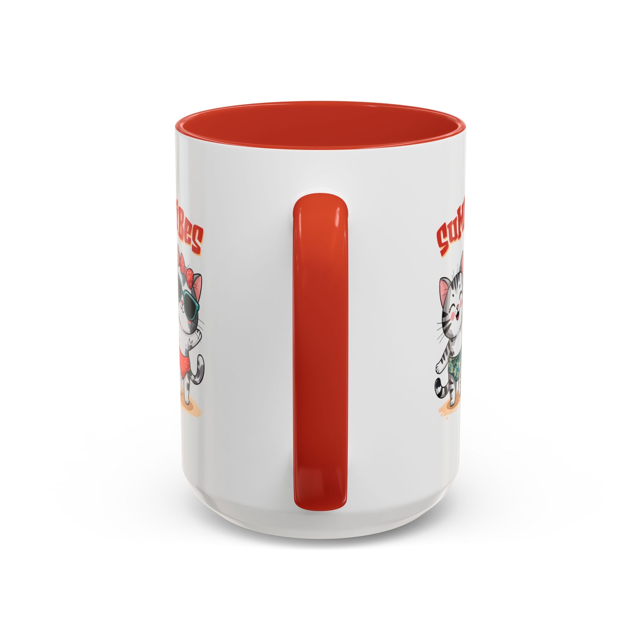 Summer Vibes Cat Coffee Mug - Fun Accent Mug for Cat Lovers