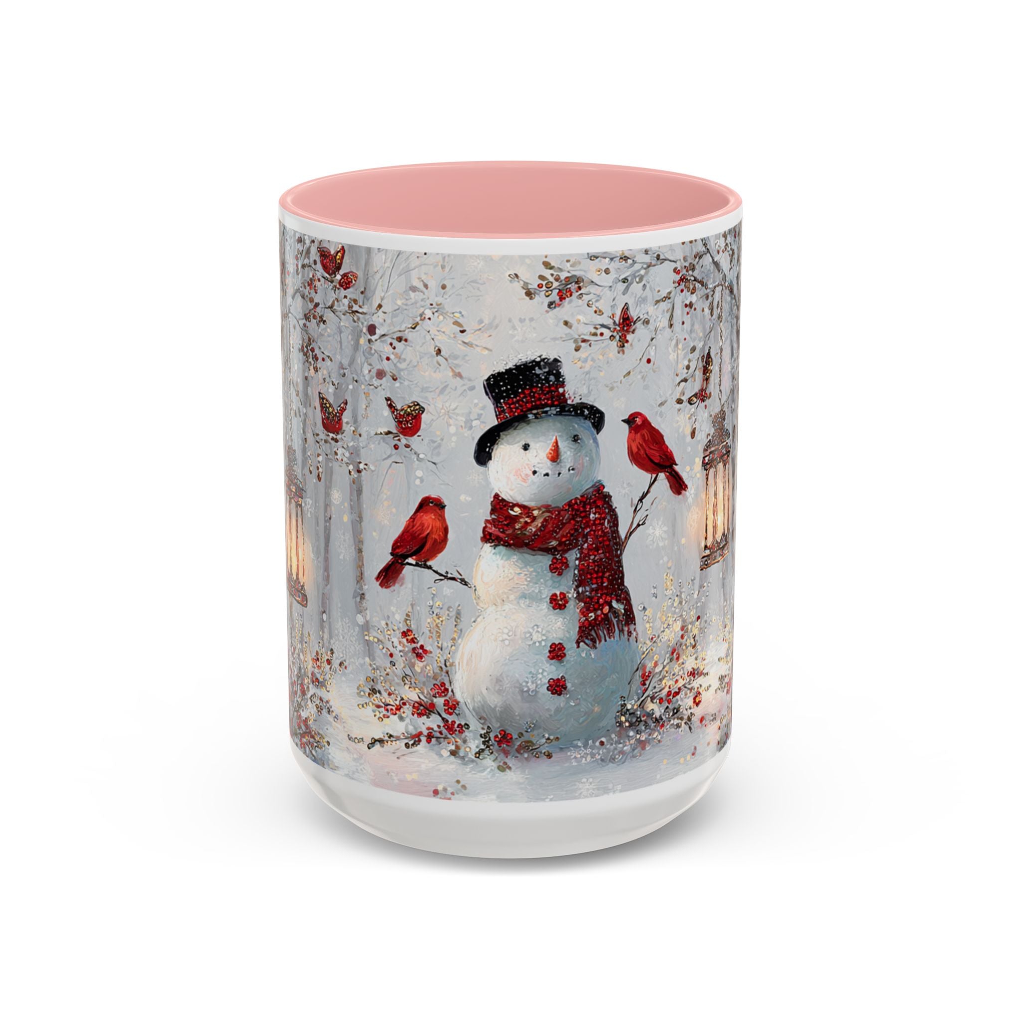 Winter Wonderland Coffee Mug - Snowman & Cardinals Design (11/15oz)