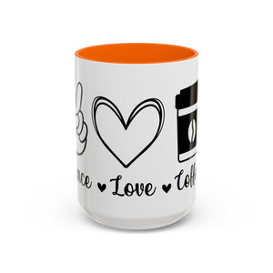 peace love coffee Accent Coffee Mug (11, 15oz)