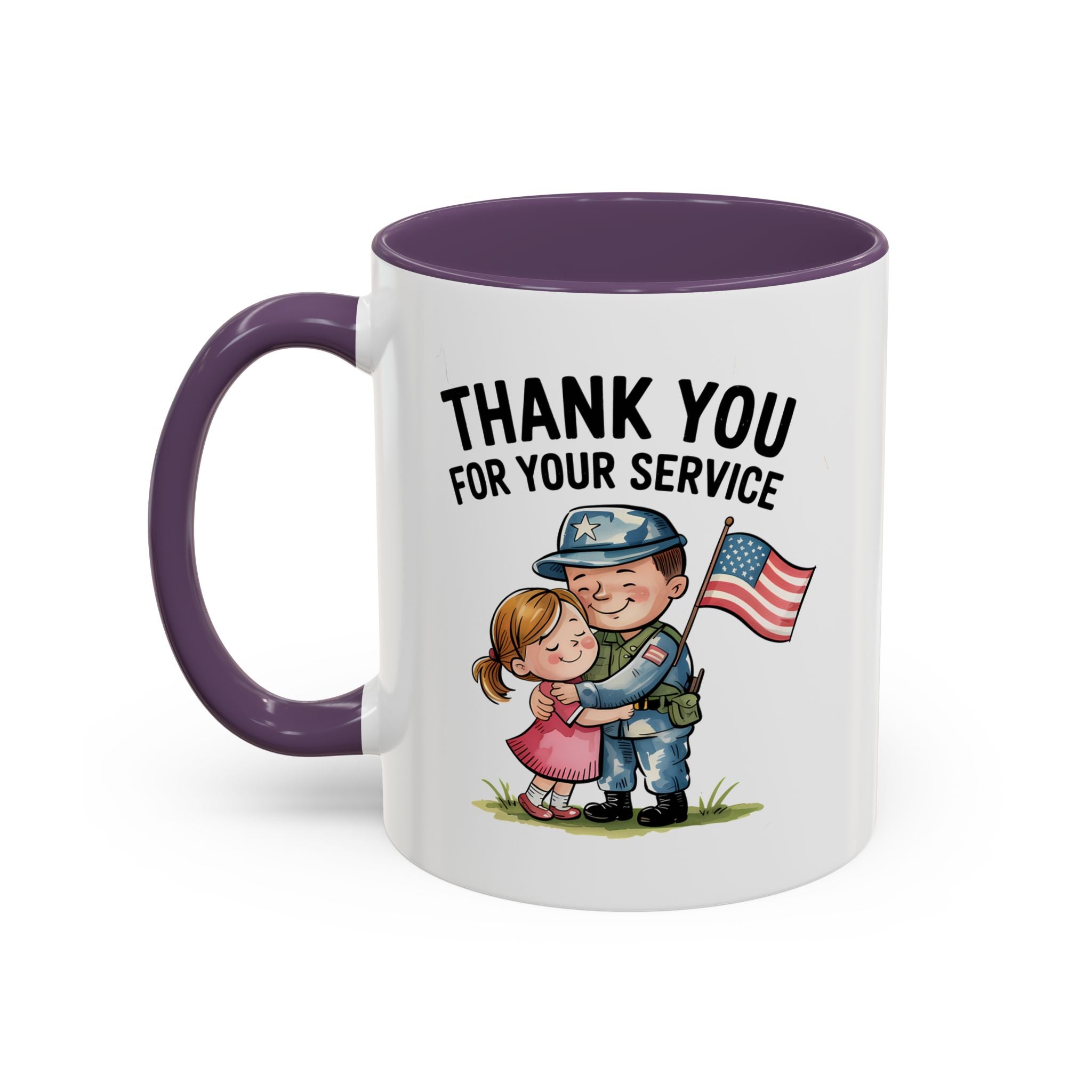 Thank You for Your Service Coffee Mug - 11oz & 15oz Accent Mugs for Veterans Appreciation