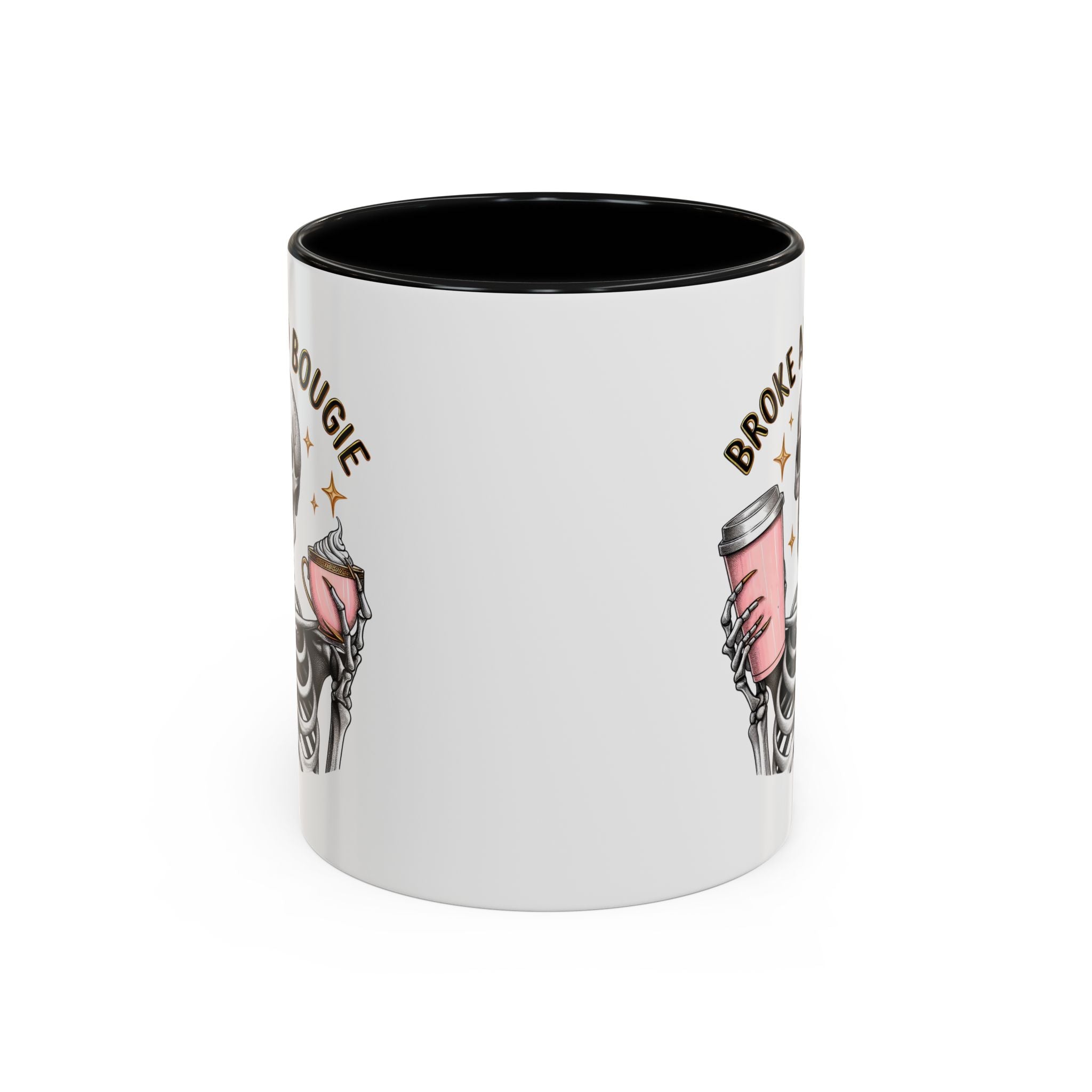 Broke and Bougie Coffee Mug, Skeleton Mug, Halloween Mug, Unique Gift for Coffee Lovers, Spooky Decor