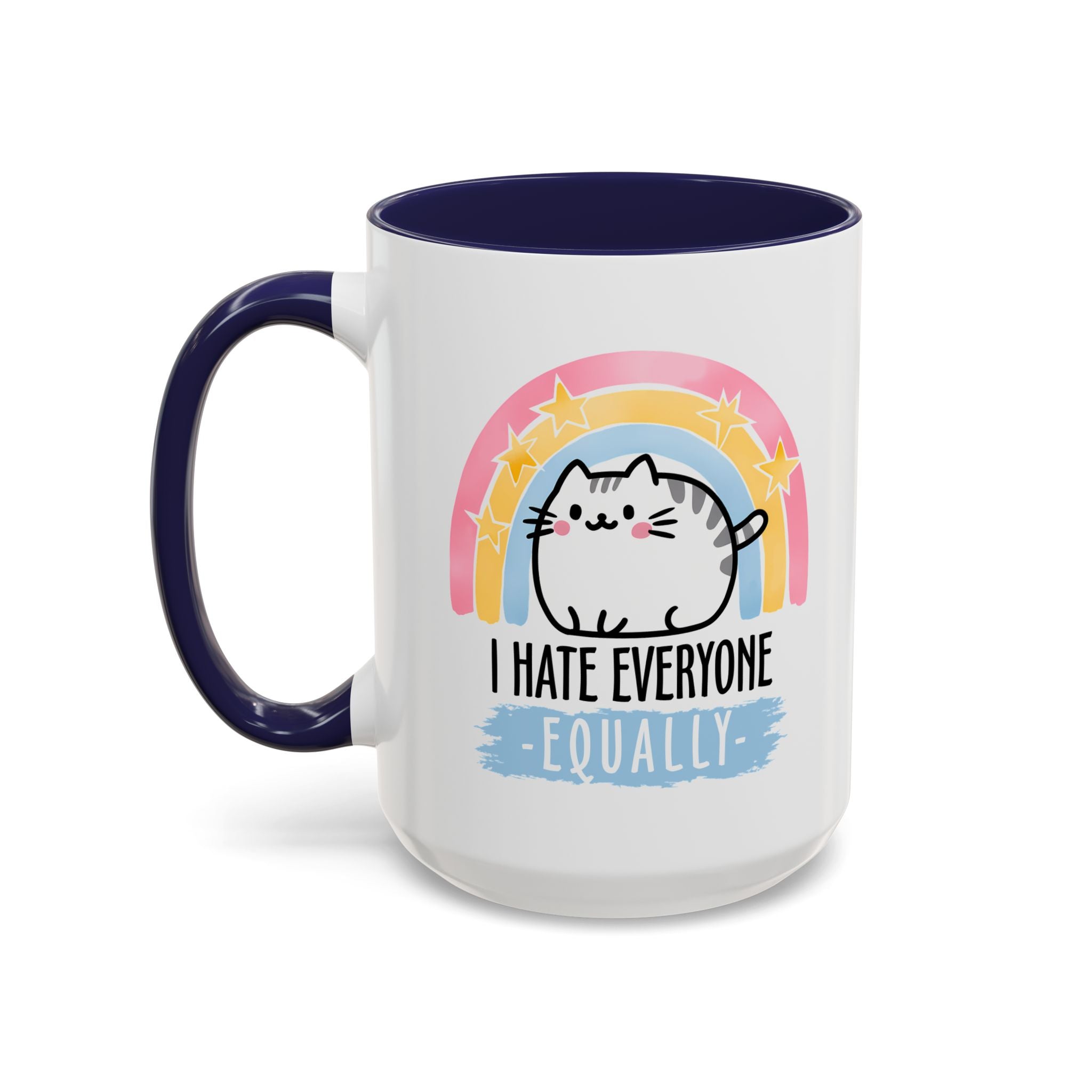 Funny Cat Coffee Mug – I Hate Everyone Equally