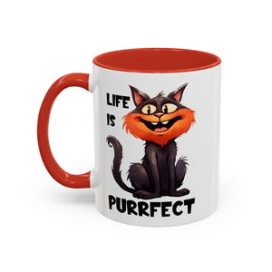 Purrfect Cat Accent Coffee Mug, Cat Lover Gift, Funny Drinkware, Cute Kitchen Accessory, Pet Owner Mug, Unique Gift Idea
