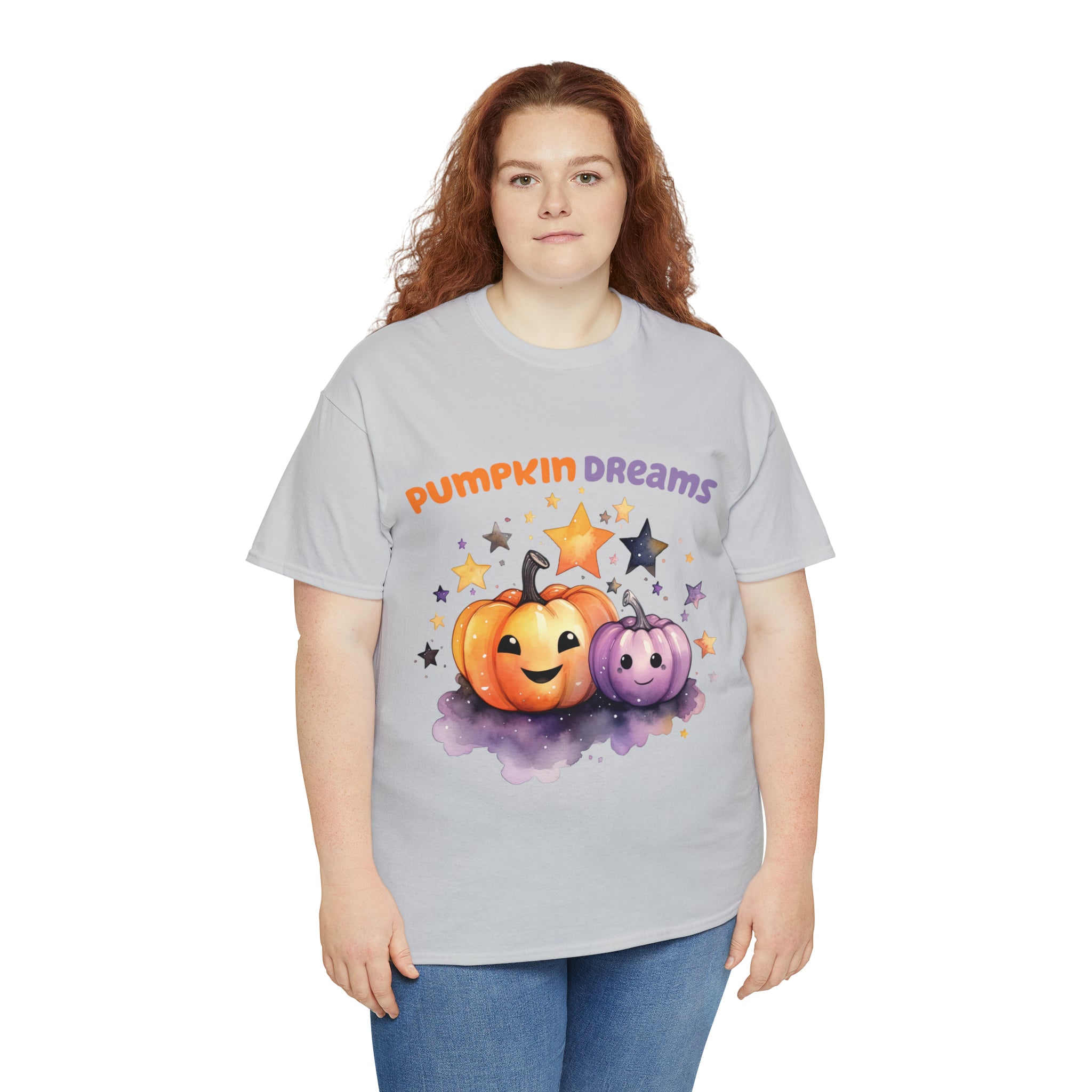 Halloween t shirt pumpkin dreams pastel colors gift for whole family fall fun stocking stuffer Unisex Heavy Cotton Tee