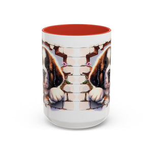 Cute Dog Breakthrough Accent Coffee Mug - Gift for Dog Lovers, Home Decor, Personalized Pet Mug, Puppy Lover's Kitchenware