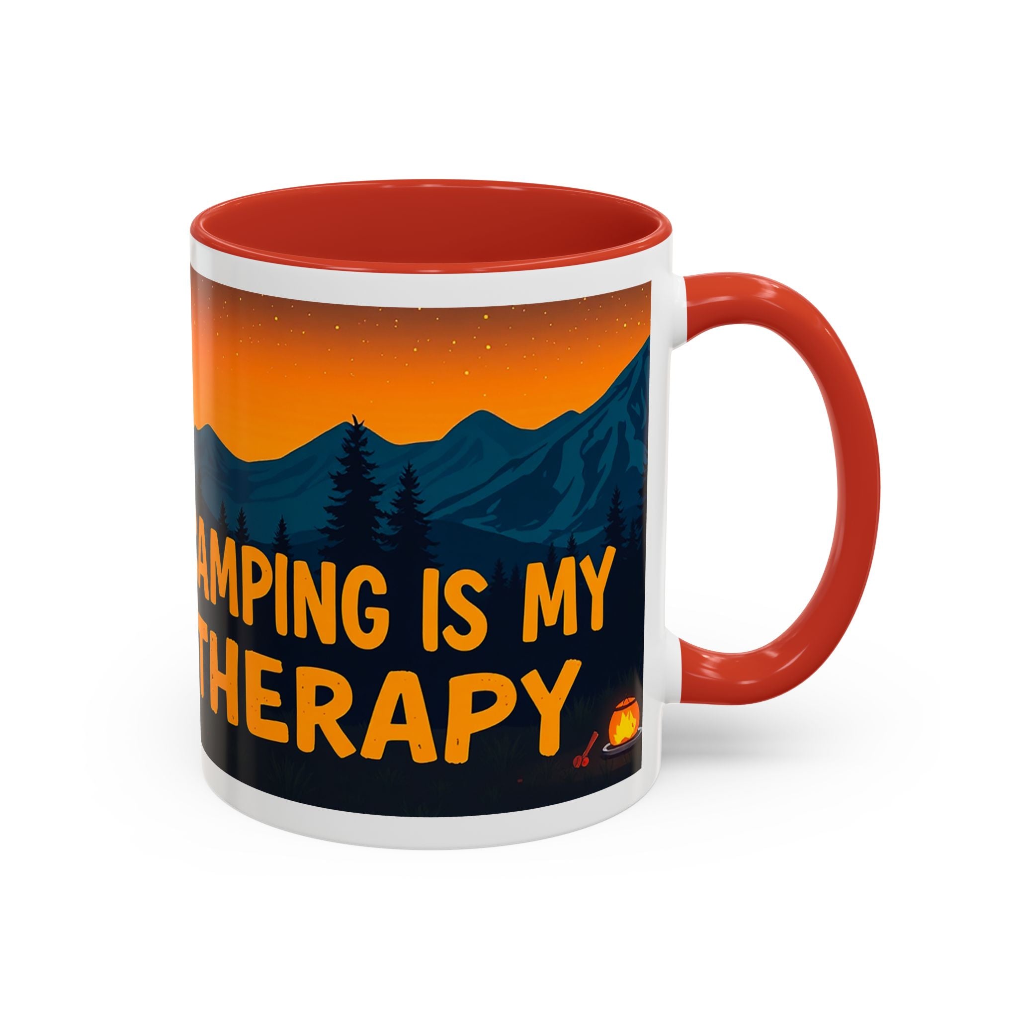 Camping Therapy Mug - Adventure Lover's Coffee Cup, Gift for Campers, Hiking Drinkware, Outdoorsy Coffee Mug, Nature Lover's Cup