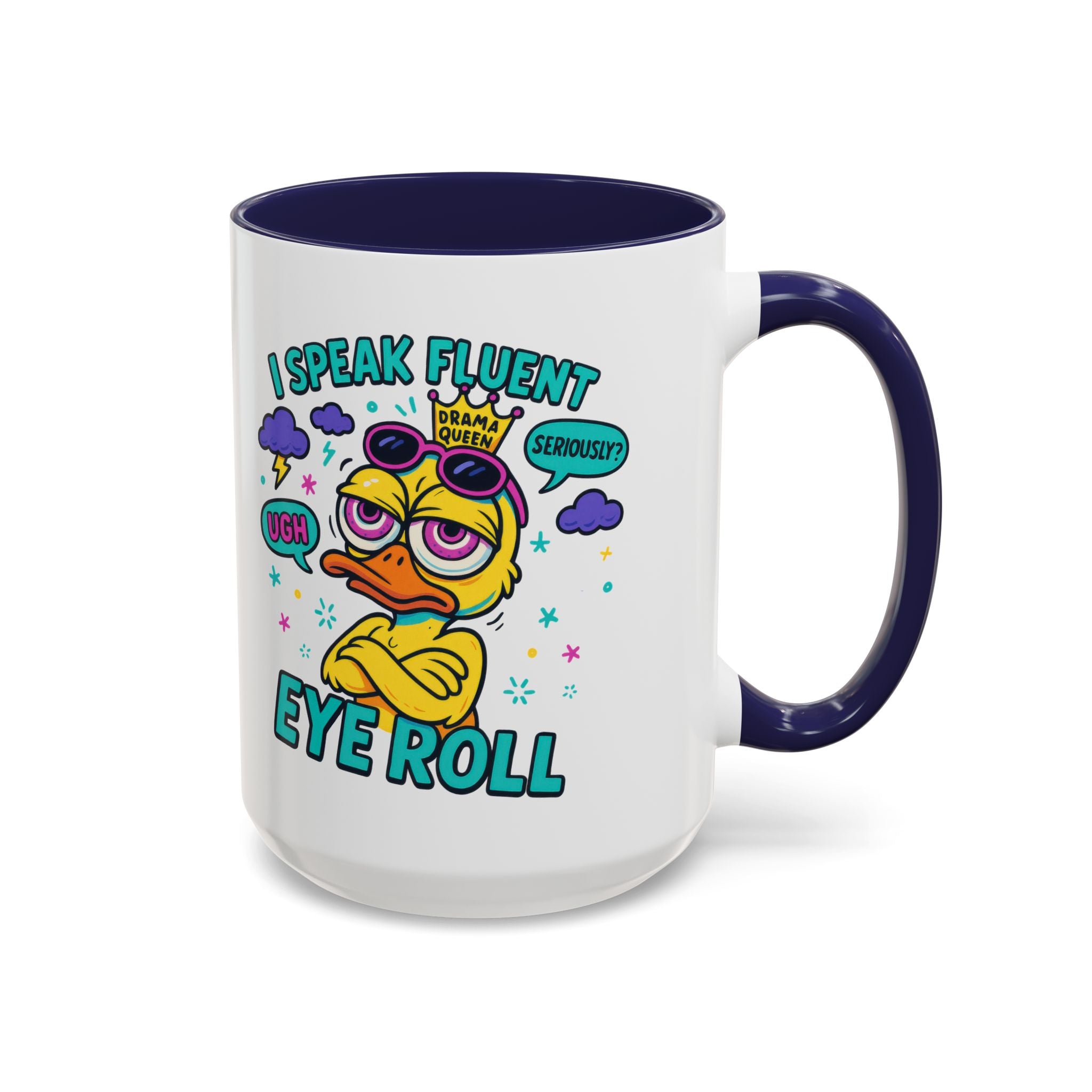 attitude Sassy Eye Roll Coffee Mug,  for Coffee Lovers, Gift for Friends, Quirky Tea Mug, Humor  Cute Kitchen Decor