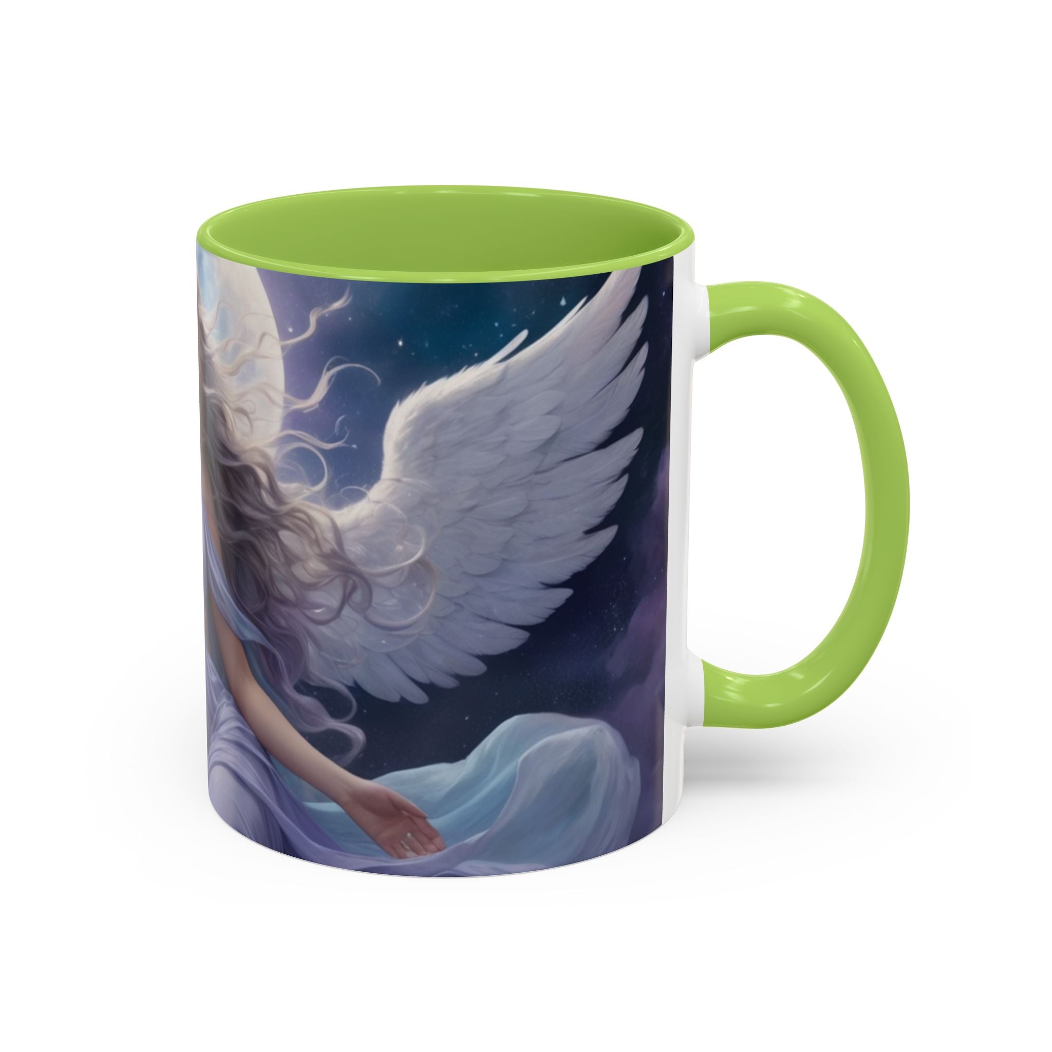 Celestial Angel Accent Coffee Mug - 11 & 15oz, Ethereal Design for Dreamy Coffee Lovers fantasy